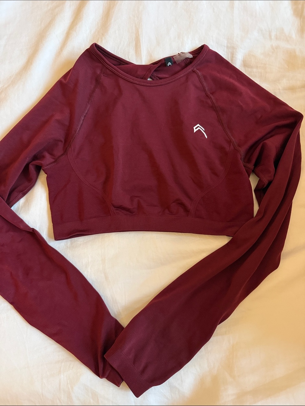 Oner Active Women's Maroon Performance Long-Sleeve Cropped Top